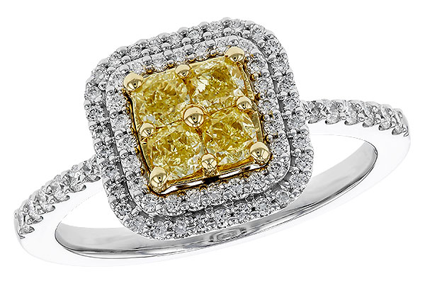 A329-49938: LDS RG .52 FANCY YELLOW DIAMONDS .85 TW