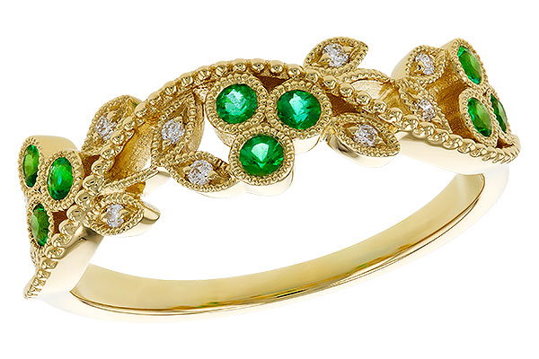 A329-54456: LDS WED RG .17 EMERALD TW .23 TGW