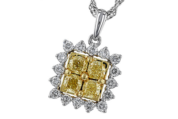 B329-49947: NECK .76 FANCY YELLOW DIAMONDS 1.09 TW