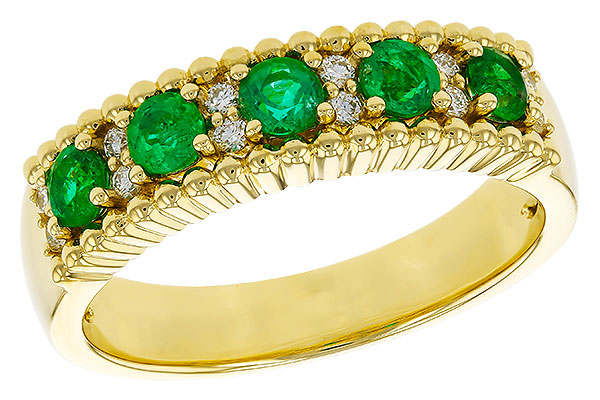 C329-54528: LDS WED RG .48 TW EMERALD .60 TGW