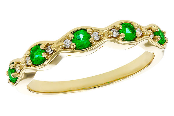 G329-54464: LDS WED RG .21 TW EMERALD .27 TGW