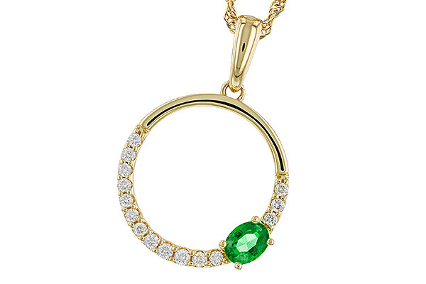 H329-49019: NECKLACE .19 EMERALD .34 TGW