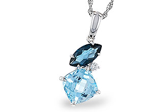 H329-49910: NECKLACE 2.37 TW BLUE TOPAZ 2.40 TGW
