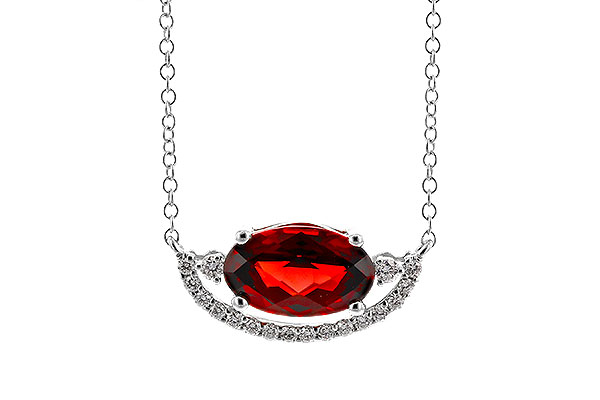 K329-48146: NECKLACE 1.94 GARNET 2.08 TGW (10x6MM GAR / 18")