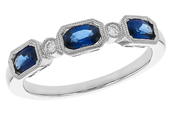 L329-48137: LDS WED RG .72 SAPPHIRE .77 TGW (4x3MM SAPP)