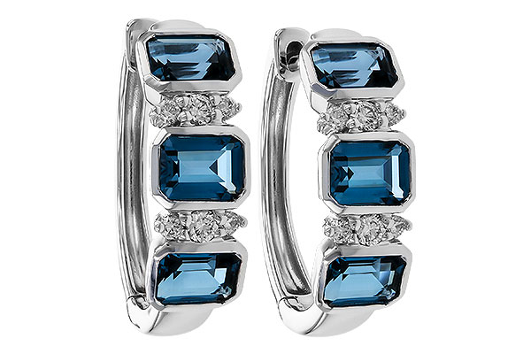 L329-48155: EARRINGS 1.37 TW LONDON BLUE TOPAZ 1.48 TGW