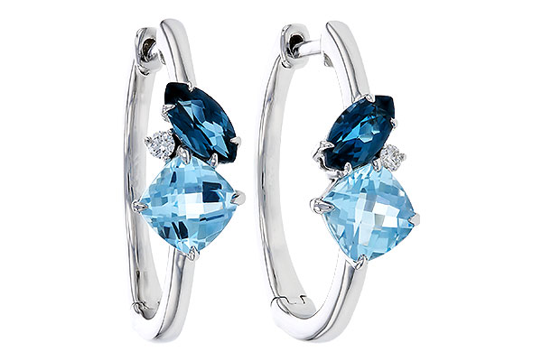 L329-49910: EARRINGS 1.82 TW BLUE TOPAZ 1.86 TGW