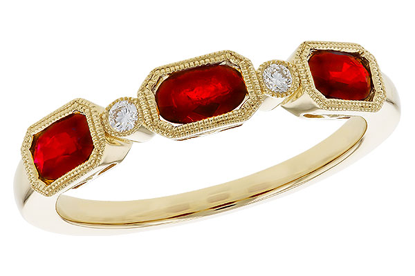 M329-48128: LDS WED RG .72 RUBY .77 TGW (4x3MM RUBY)