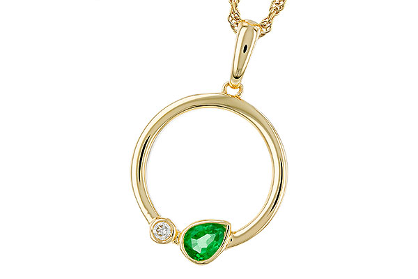 M329-48155: NECKLACE .20 EMERALD .22 TGW