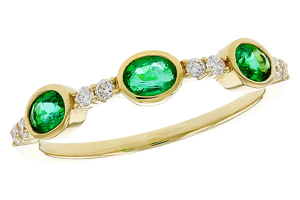 M329-54455: LDS WEDDING RG .46 TW EMERALD .58 TGW